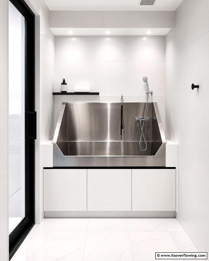 Minimalist Dog Wash Station with Sleek Design - 20 Dog Wash Station Ideas for a Clean and Happy Pet