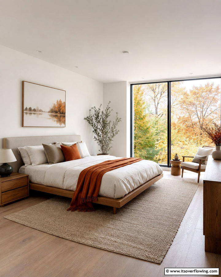 Minimalist Fall Vibes - 30 Cozy Fall Bedroom Decor Tips for Autumnal Warmth & Style