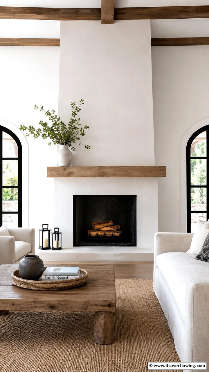 Minimalist Farmhouse Look - 30 Farmhouse Fireplace Ideas for Cozy Living Spaces
