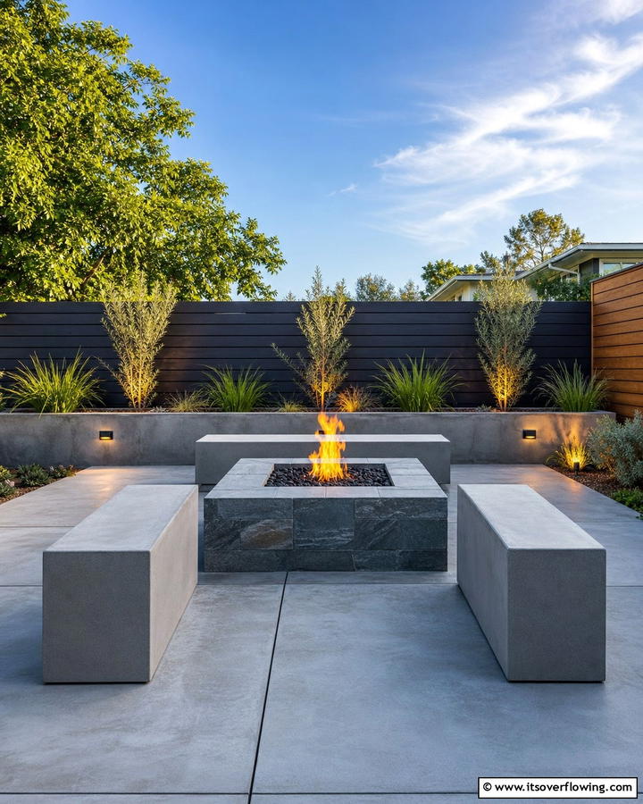 Minimalist Flagstone Fire Pit - 20 Flagstone Fire Pit Ideas for a Cozy Backyard