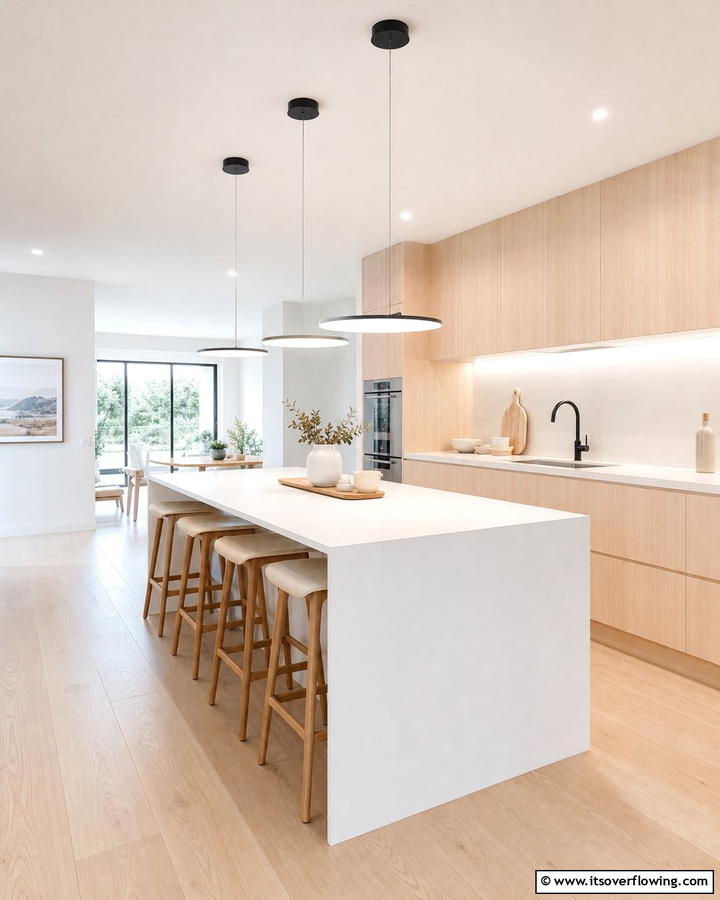 Minimalist Floating Pendants - 30 Kitchen Island Lighting Ideas to Illuminate Your Space