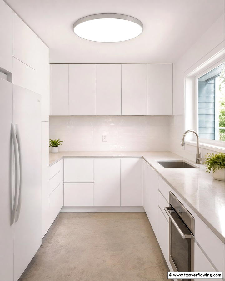 Minimalist Flush Mount Lights - 30 Small Kitchen Lighting Ideas to Brighten Compact Spaces
