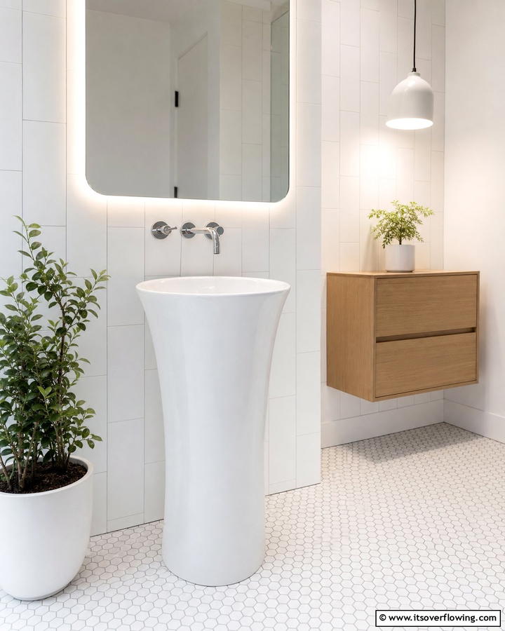 Minimalist Freestanding Sink - 21 Modern Bathroom Decor Ideas for a Sleek Sanctuary