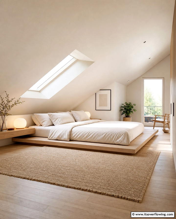 Minimalist Furniture Choices - 25 Low Sloped Ceiling Bedroom Ideas for Unique Spaces