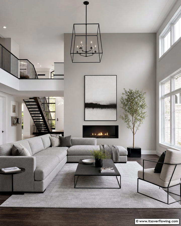 Minimalist Furniture for a Clean Aesthetic - 30 Grey Living Room & Dark Wood Floor Design Combinations