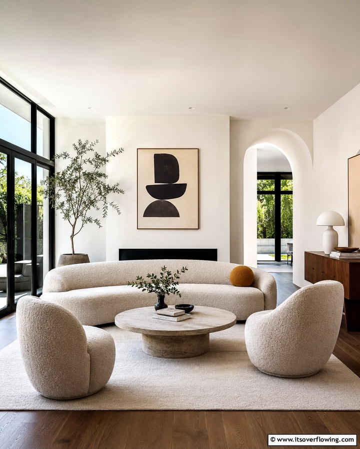 Minimalist Furniture with Organic Shapes - 25 Organic Modern Living Room Design Ideas