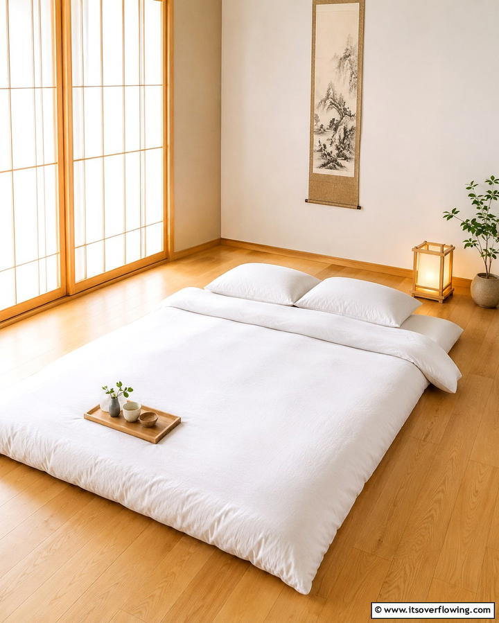 Minimalist Futon Bedding for a True Japanese Touch - 25 Japanese Bedroom Design Ideas for Minimalism