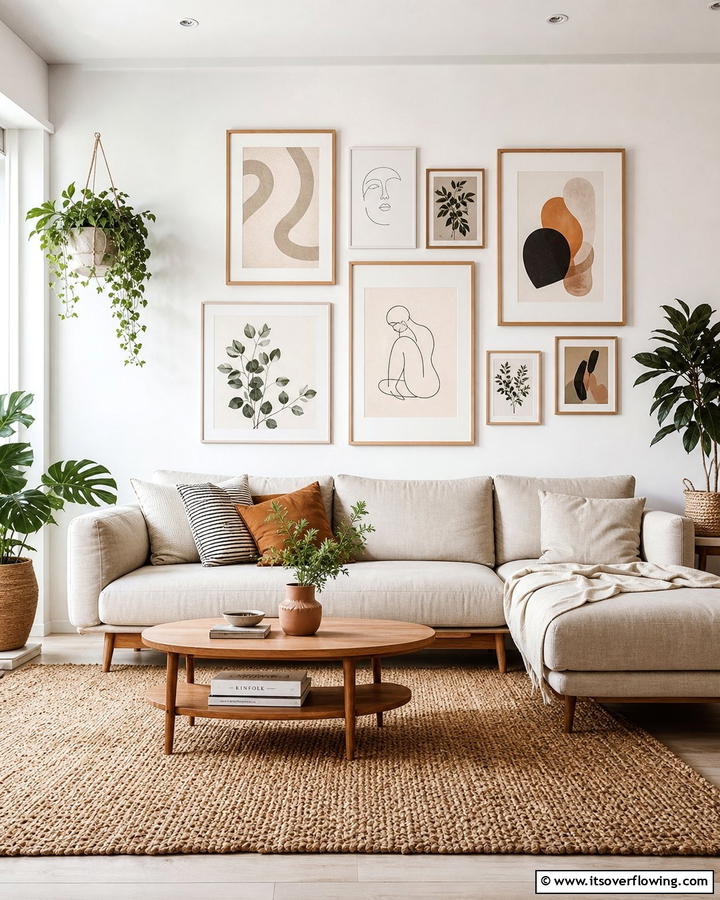 Minimalist Gallery Walls - 25 Boho-Scandinavian Design and Decor Ideas