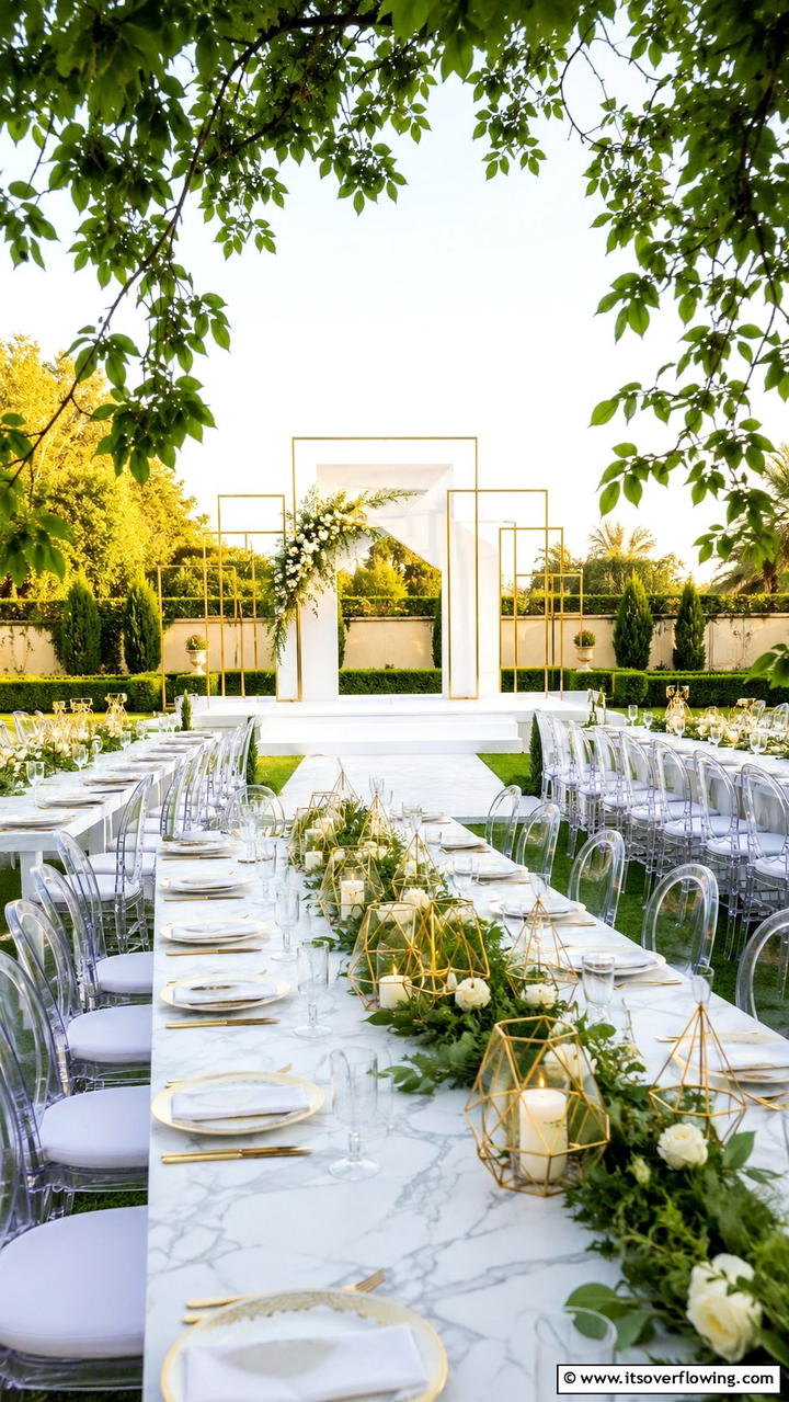 Minimalist Garden Glamour - 30 Garden Wedding Ideas- Enchanting Outdoor Celebration Themes