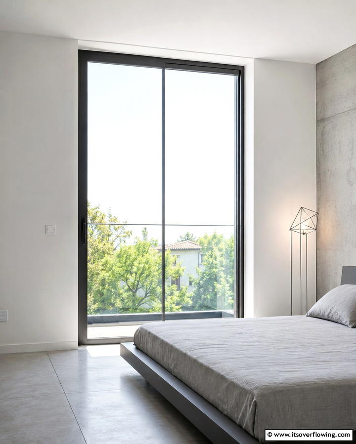 Minimalist Glass Juliet Balcony - 25 Romantic Juliet Balcony Ideas for Dreamy Outdoor Views