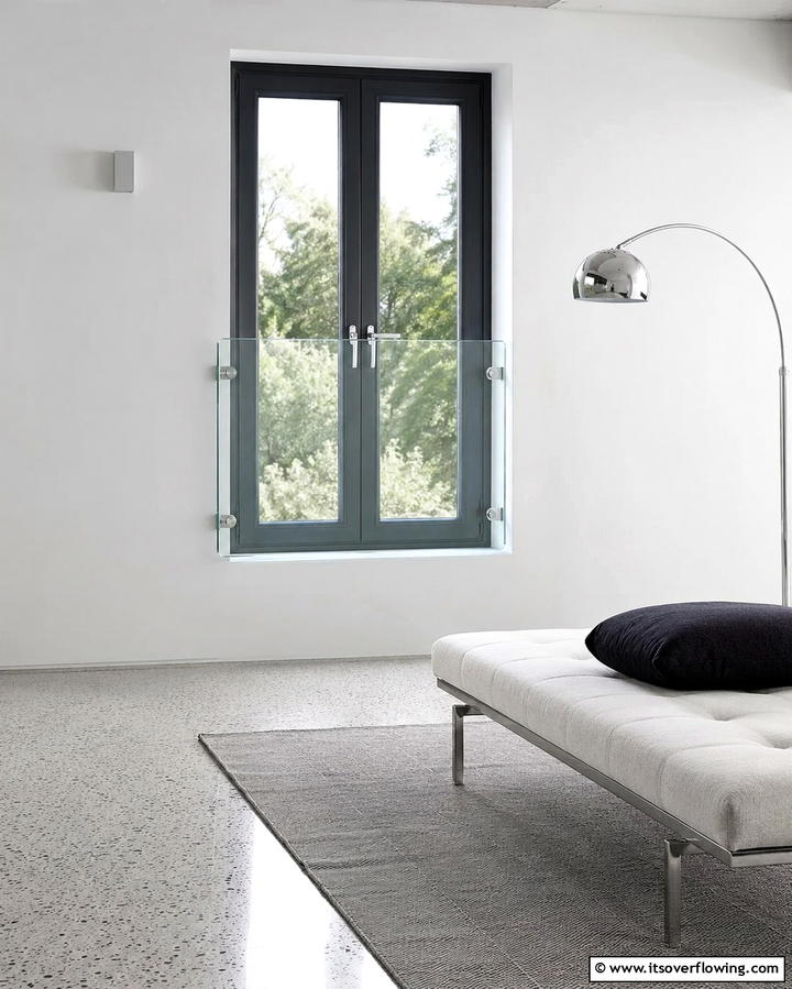 Minimalist Glass Panels - 25 Romantic Juliet Balcony Ideas for Dreamy Outdoor Views
