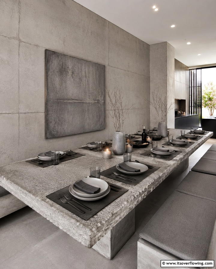 Minimalist Gray Table Settings - 30 Gray Dining Room Design Ideas for Modern Entertaining