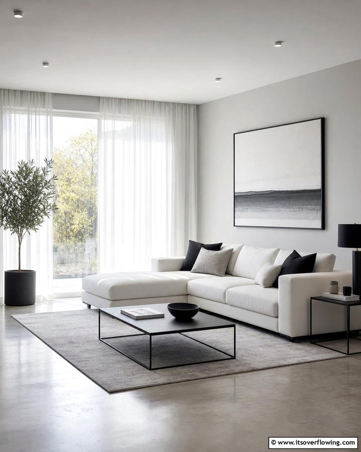 Minimalist Gray and White Living Room - 21 Gray Living Room Ideas to Elevate Neutral Decor