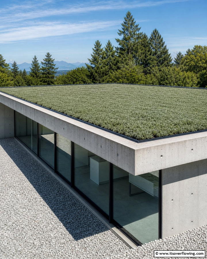 Minimalist Green Roof Design - 25 Houses With Green Roofs for Eco-Friendly Living