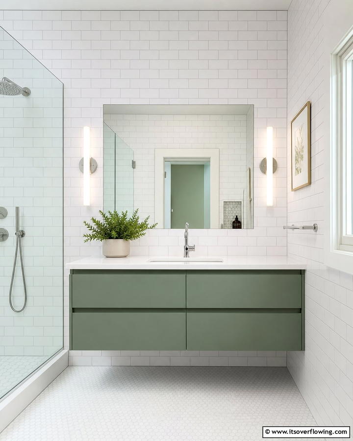 Minimalist Green Vanity Design - 20 Bathroom With Green Vanity Ideas for a Fresh Look