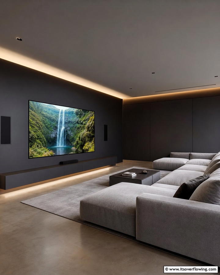 Minimalist Home Theater Design - 30 Home Theater Ideas- Immersive Entertainment Spaces