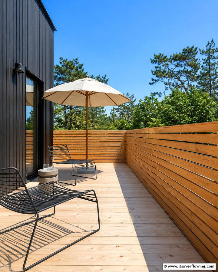 Minimalist Horizontal Planks - 25 Horizontal Deck Railing Ideas for Modern Homes