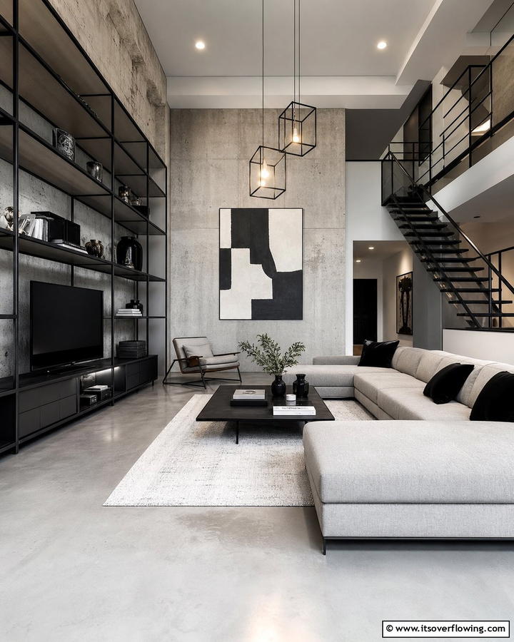 Minimalist Industrial Fusion - 21 Industrial Interior Design Ideas for Urban Chic Spaces