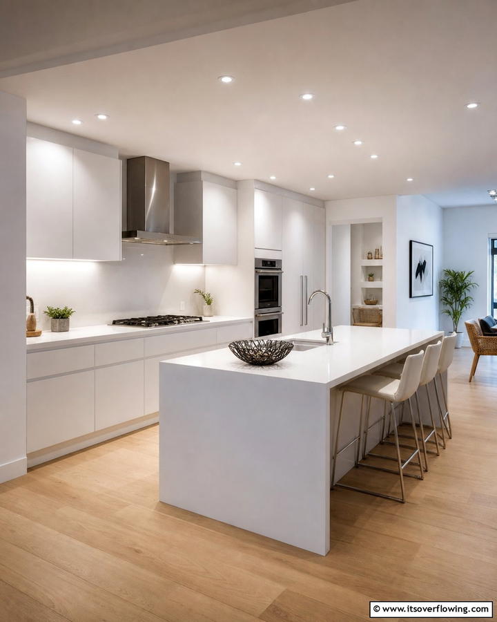 Minimalist LED Spotlighting - 30 Kitchen Island Lighting Ideas to Illuminate Your Space