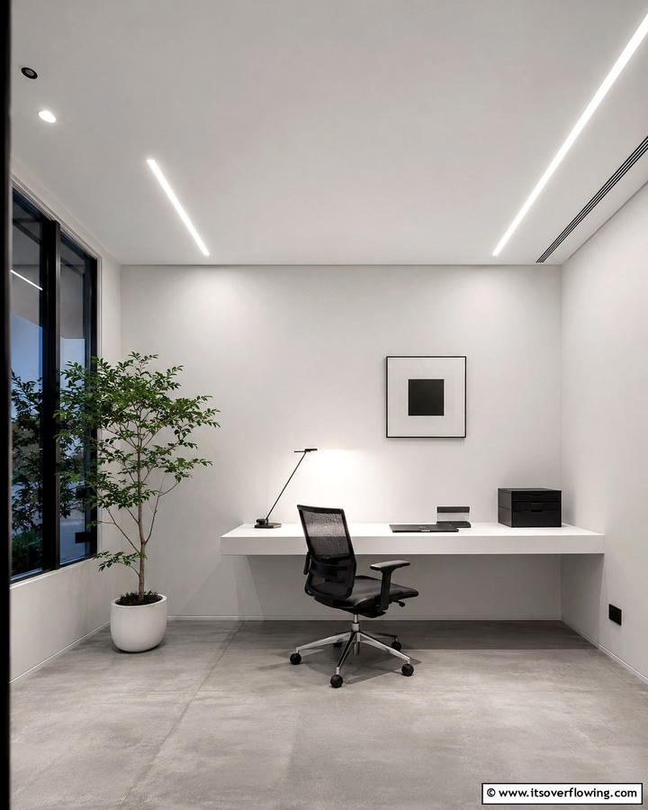Minimalist Lighting Design - 30 Home Office Lighting Ideas- Brighten Your Workspace