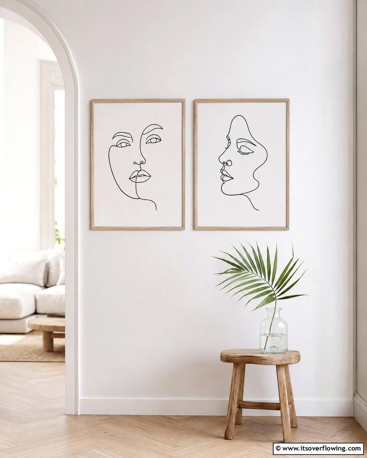 Minimalist Line Art - 30 Bathroom Art Ideas to Elevate Your Walls with Personality