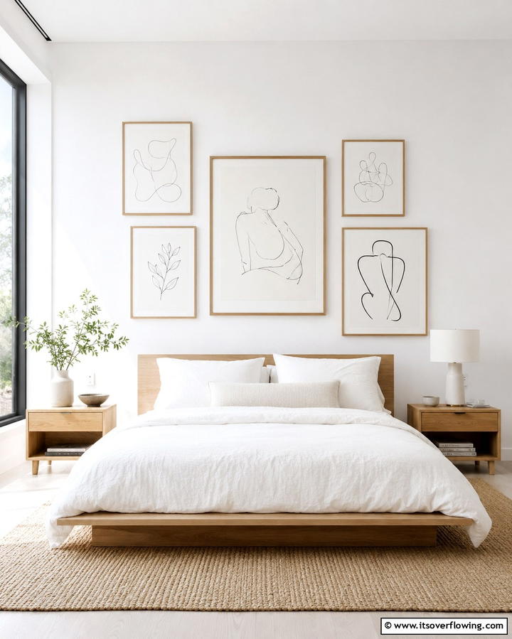 Minimalist Line Art Collage - 20 Wall Collage Ideas to Showcase Your Memories
