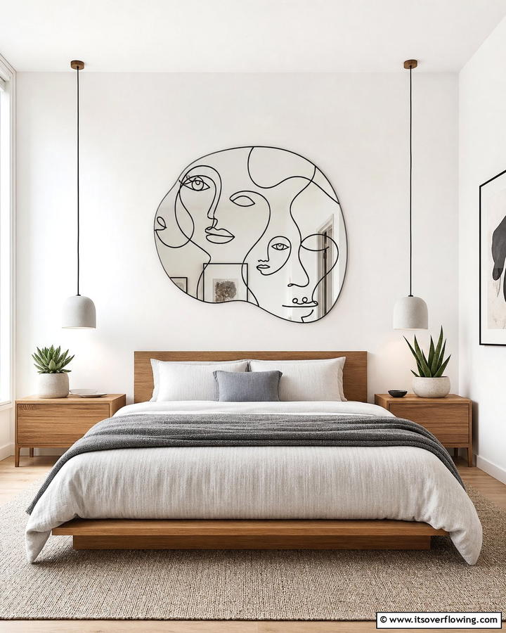 Minimalist Line Art - 20 Mirror Painting Ideas to Add Art to Your Walls
