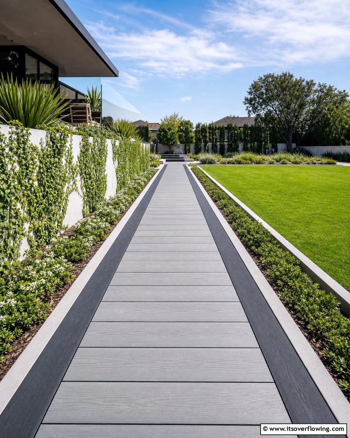 Minimalist Linear Design - 20 Composite Walkway Ideas for a Durable and Beautiful Path