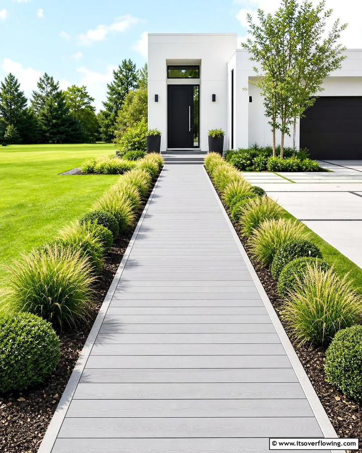 Minimalist Linear Paths - 20 Composite Walkway Ideas for a Durable and Beautiful Path