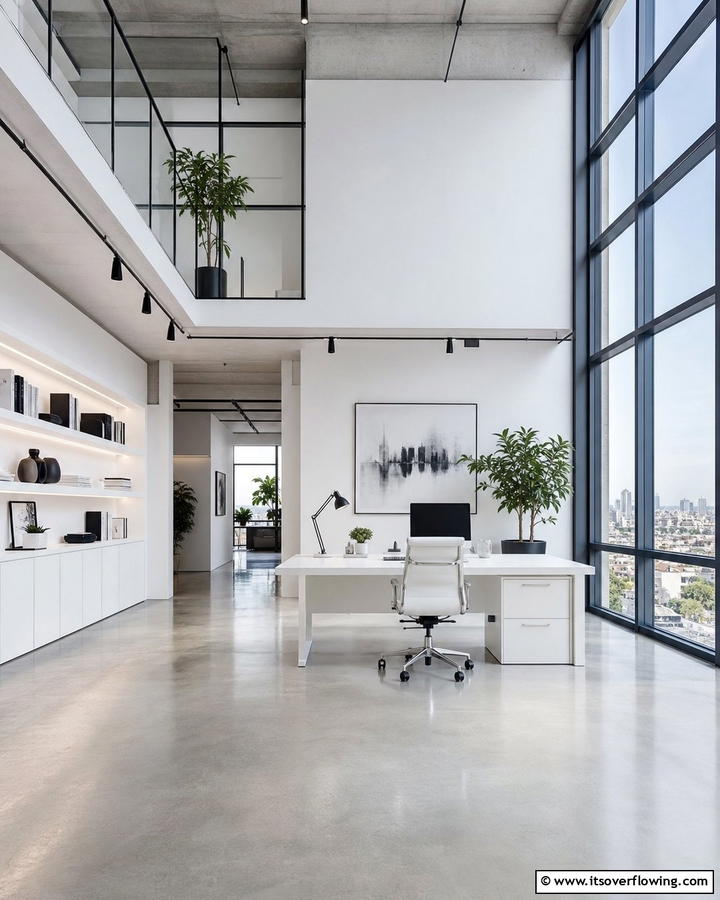 Minimalist Loft Office Design - 20 Loft Office Ideas for a Productive Workspace