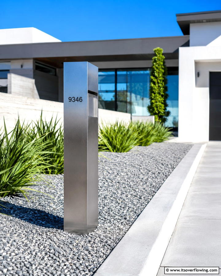 Minimalist Mailbox Post - 25 Unique Mailbox Post Ideas to Boost Curb Appeal
