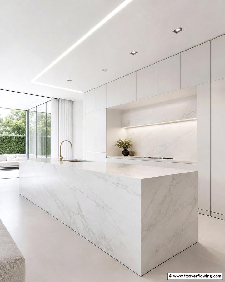 Minimalist Marble Island DesignExact - 25 Marble Kitchen Island Ideas for a Stunning Centerpiece