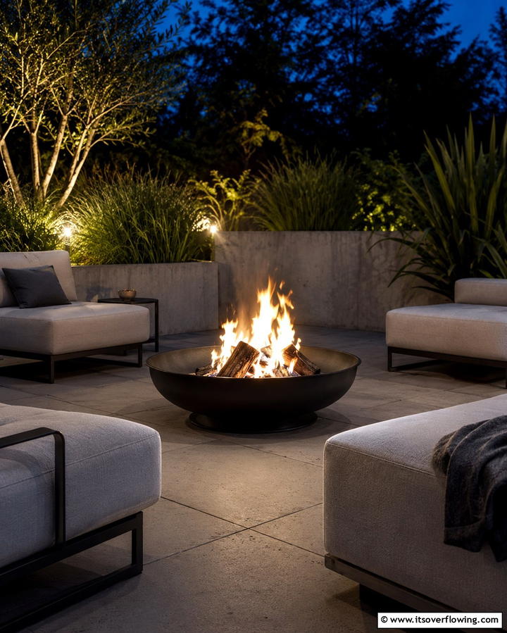 Minimalist Metal Bowl Fire Pit - 25 Wood Burning Fire Pit Ideas for Cozy Nights