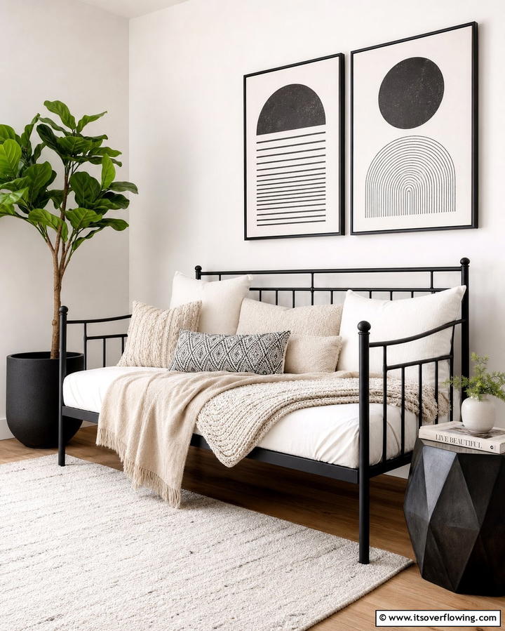 Minimalist Metal Frame Daybeds - 25 Daybed Ideas for Small Spaces to Maximize Comfort