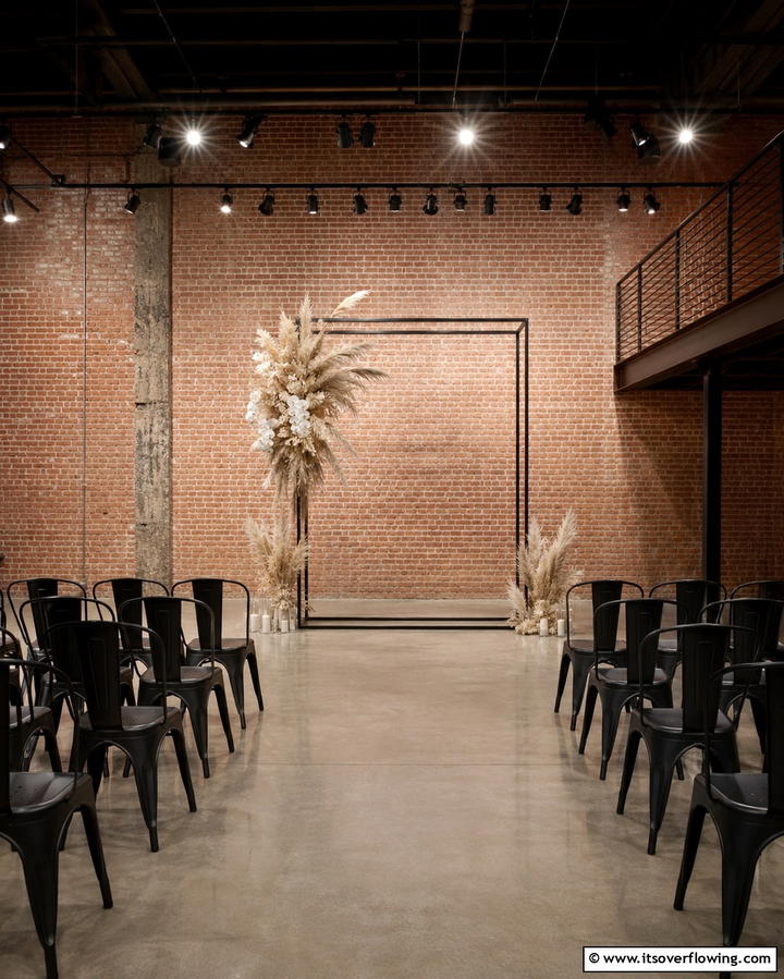 Minimalist Metal Frame - 30 Stunning Wedding Altar Design Inspirations