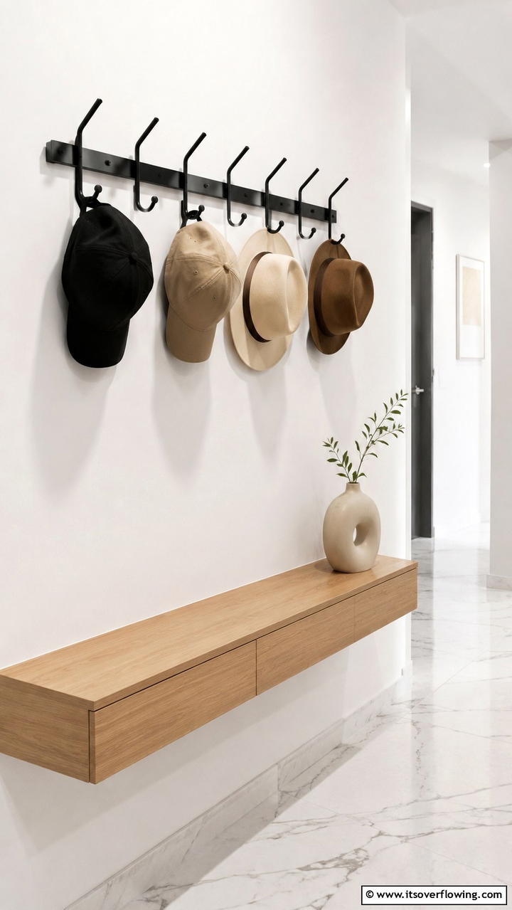 Minimalist Metal Hat Rack - 30 Creative Hat Rack Ideas for Organized Entryways