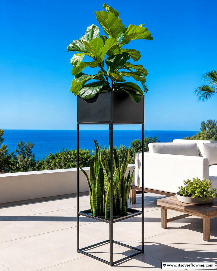 Minimalist Metal Plant Stand - 25 Outdoor Plant Stand Ideas for Greenery Lovers