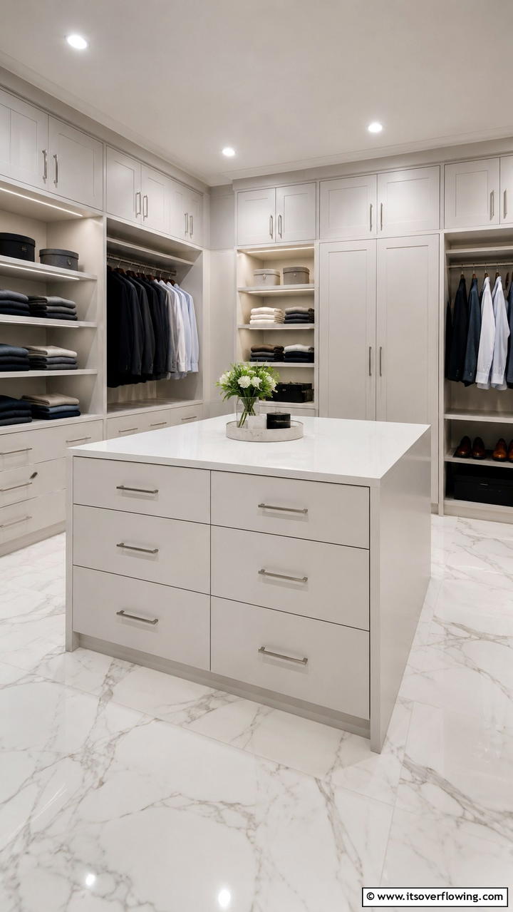Minimalist Modern Closet Island - 30 Closet Island Ideas- Luxurious Walk-In Storage Solutions
