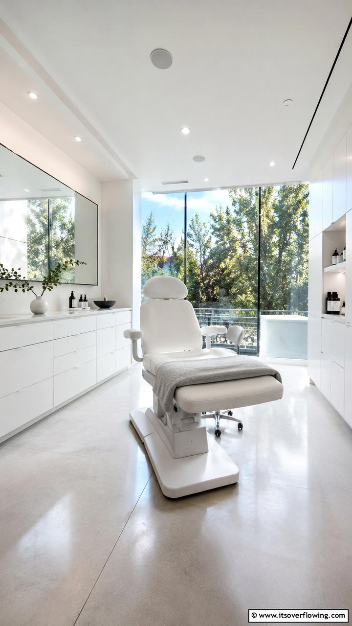 Minimalist Modern Facial Room - 30 Facial Room Ideas for At-Home Skincare Sanctuaries