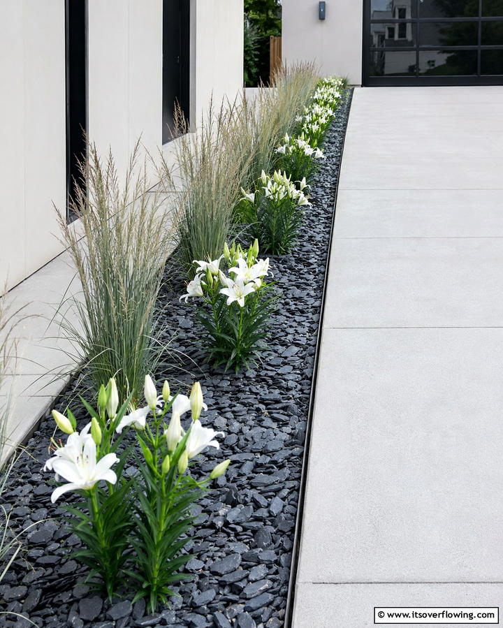 Minimalist Modern Flower Beds - 30 Front Yard Flower Bed Ideas for Curb Appeal Boost