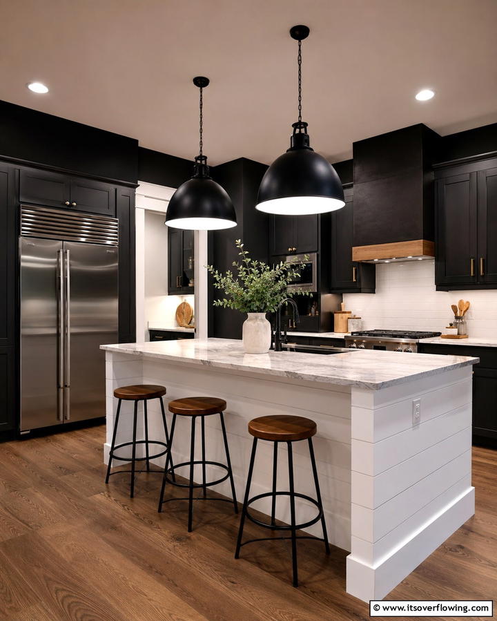 Minimalist Modern Simplicity - 25 Shiplap Kitchen Island Ideas for a Farmhouse Feel