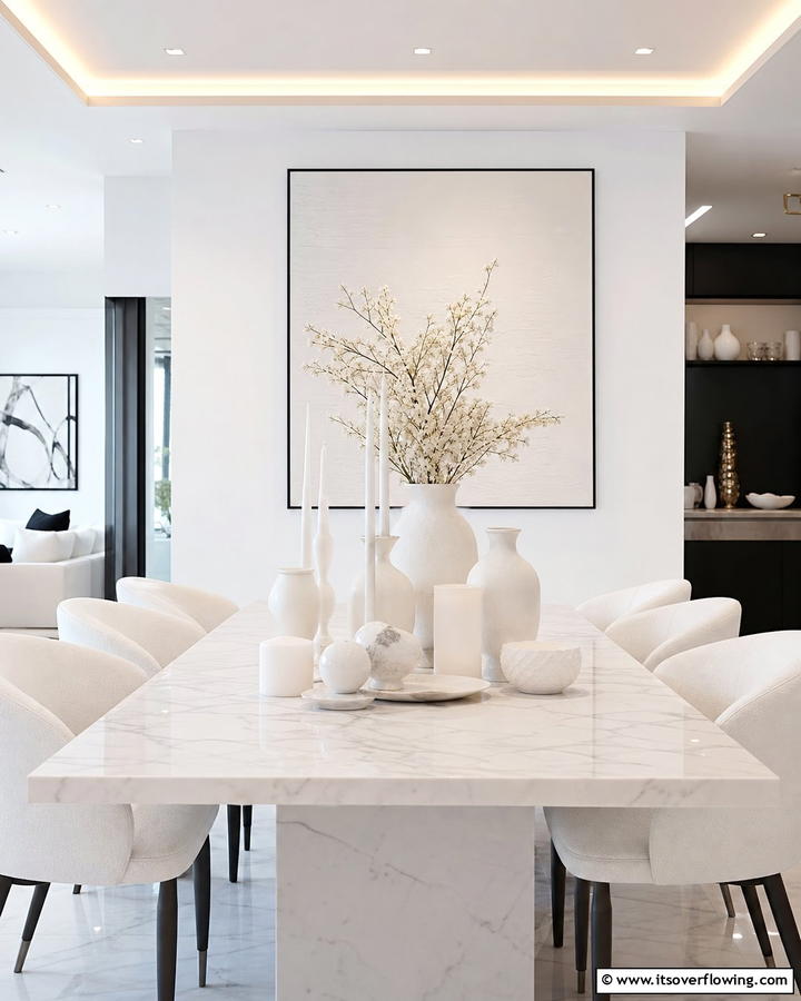 Minimalist Monochrome - 25 Centerpiece Ideas for Stunning Table Decor
