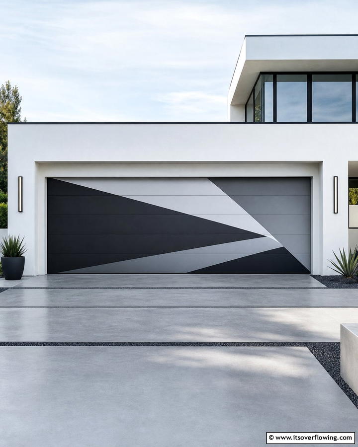 Minimalist Monochrome - 30 Garage Door Mural Ideas for Creative Curb Appeal
