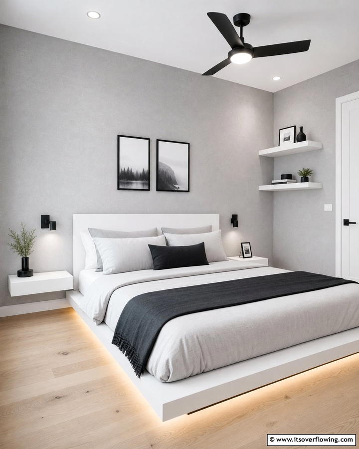 Minimalist Monochrome Magic - 21 Stunning Bedroom Wallpaper Ideas to Elevate Your Sanctuary