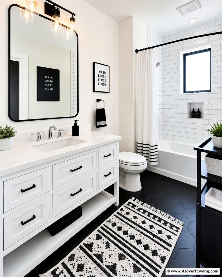 Minimalist Monochrome Style - 25 Boy Bathroom Ideas for a Fun and Functional Space