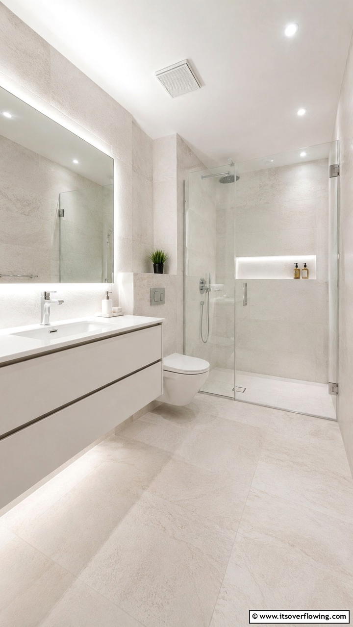 Minimalist Monochrome Tiles - 30 Bathroom Tile Ideas to Refresh Your Space with Style