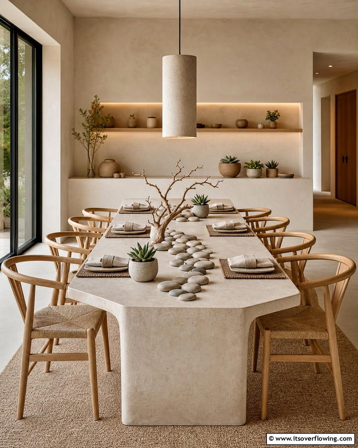 Minimalist Natural Elements - 21 Dining Room Table Decor Ideas for Every Occasion