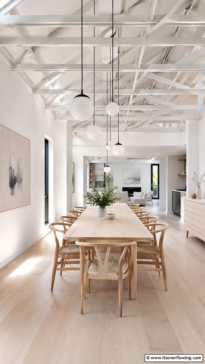 Minimalist Open Framework - 30 Dining Room Ceiling Ideas to Elevate Your Space