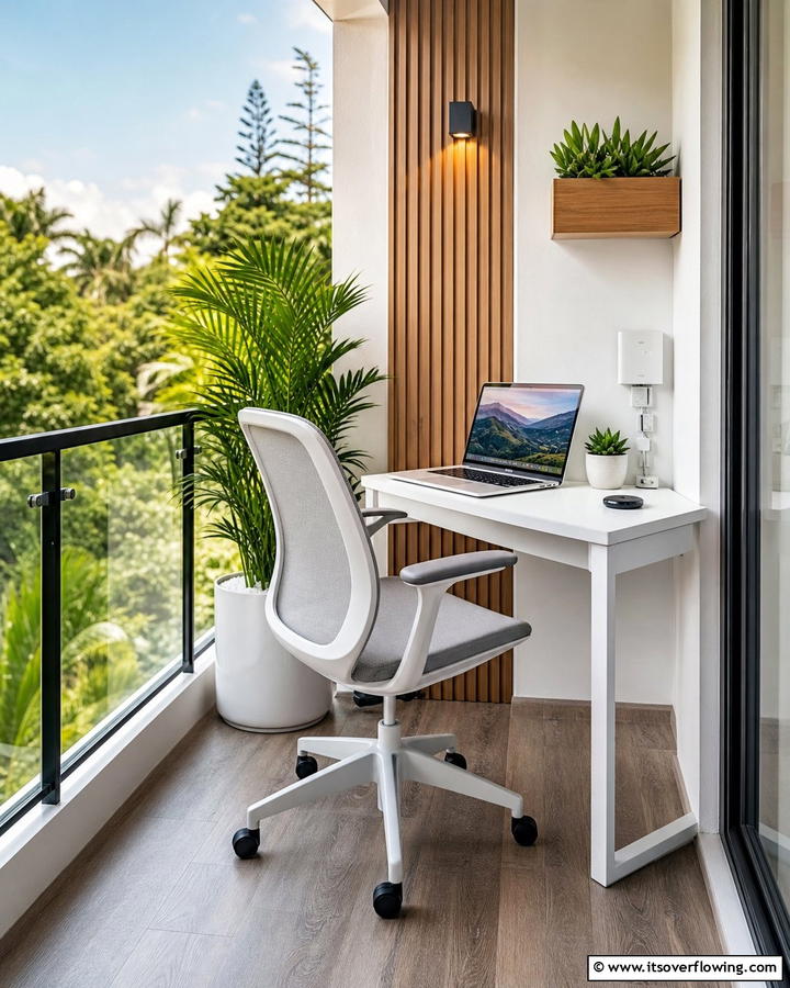 Minimalist Outdoor Workspace - 21 Small Balcony Decor Ideas for Cozy Outdoor Retreats