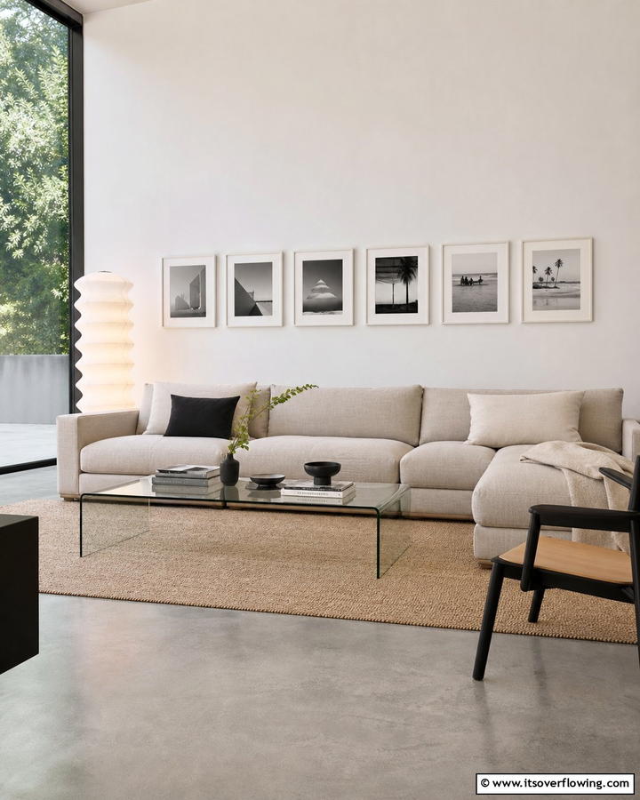Minimalist Photo Display with Clean Lines - 21 Photo Wall Arrangements for Personalized Home Galleries